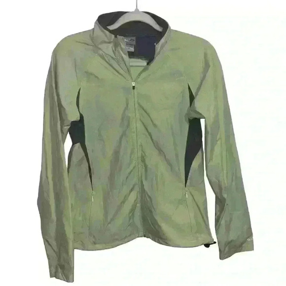 Champion Womens Size M Full Zip Up Wind Breaker Mock Neck Jacket Green - Picture 2 of 4